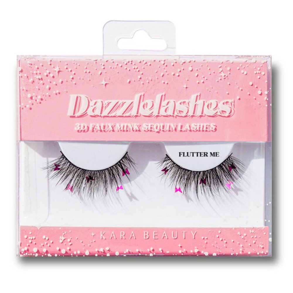 Coquette Girl Pink Butterfly Sequin Eyelashes 3D Faux Mink Lashes Fairy-core